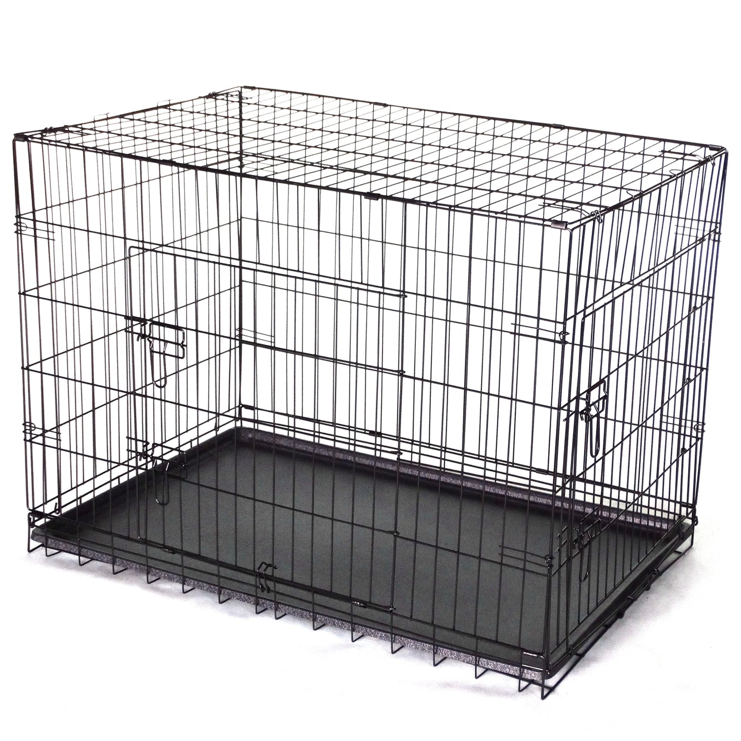 42' Collapsible Metal Dog Puppy Crate Cage Cat Rabbit With Divider