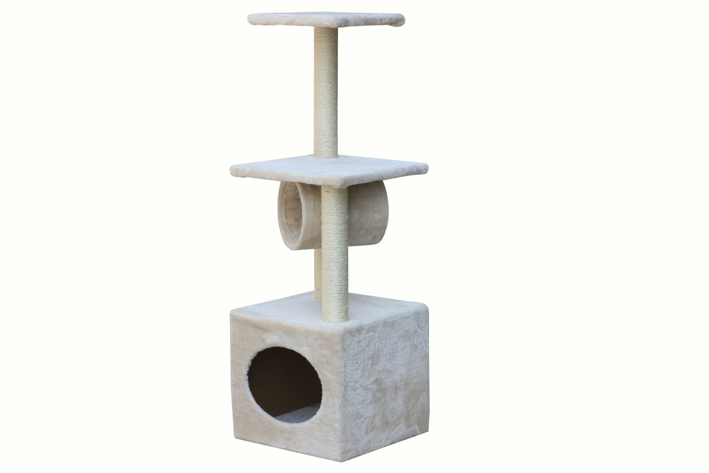 Cat Kitten Scratching Post Tree Scratcher Pole - 112cm Beige