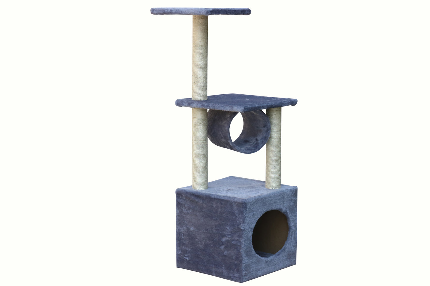 Cat Kitten Scratching Post Tree Scratcher Pole - 112cm Grey