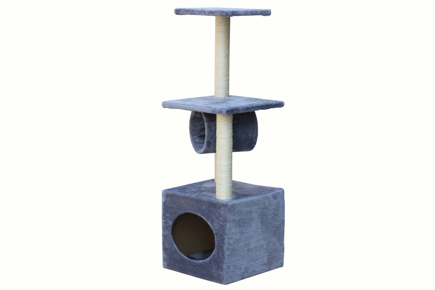 Cat Kitten Scratching Post Tree Scratcher Pole - 112cm Grey