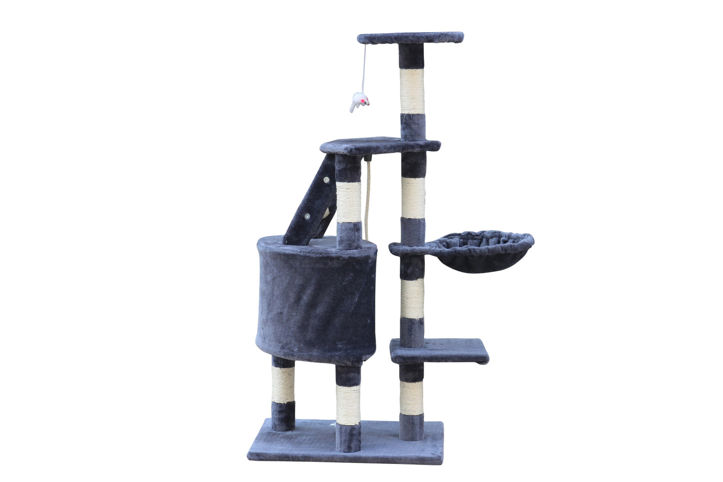 Cat Scratching Post Tree 120cm Multi-Level Kitten - Grey