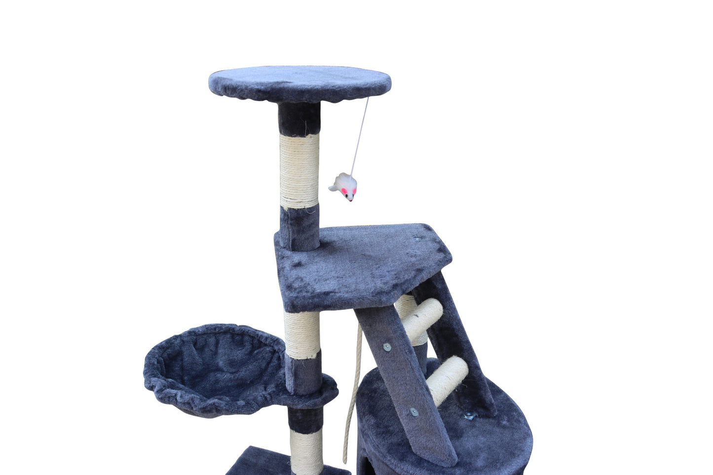 Cat Scratching Post Tree 120cm Multi-Level Kitten - Grey