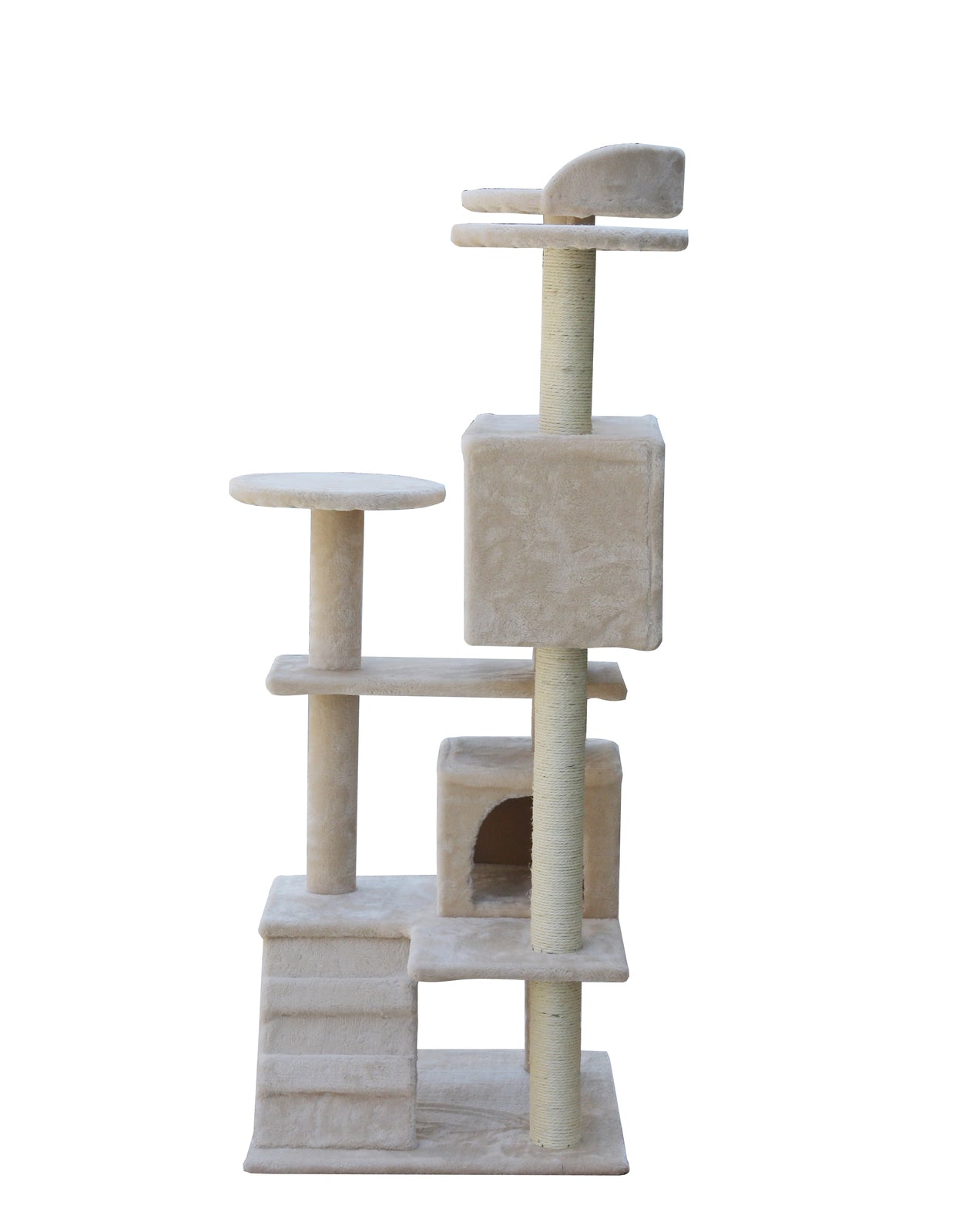 Cat Scratching Post Tree Scratcher Pole 130 cm Beige