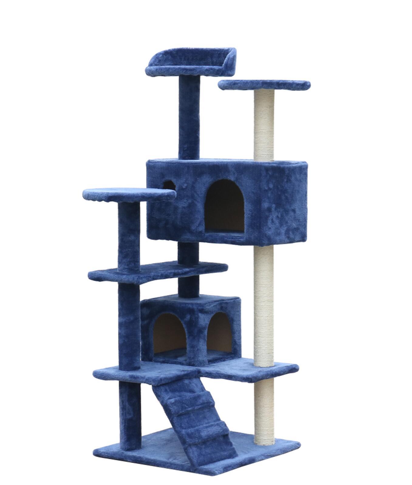 YES4PETS 130 cm Blue Cat Scratching Post Tree  Scratcher Pole-Blue