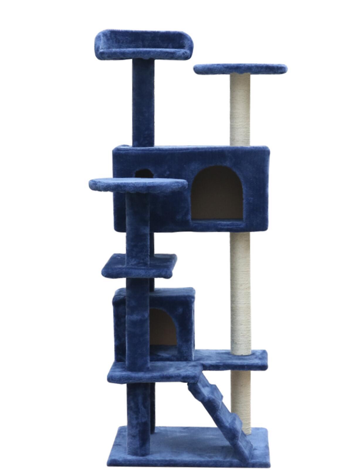 Cat Scratching Post Tree Scratcher Pole 130 cm Blue