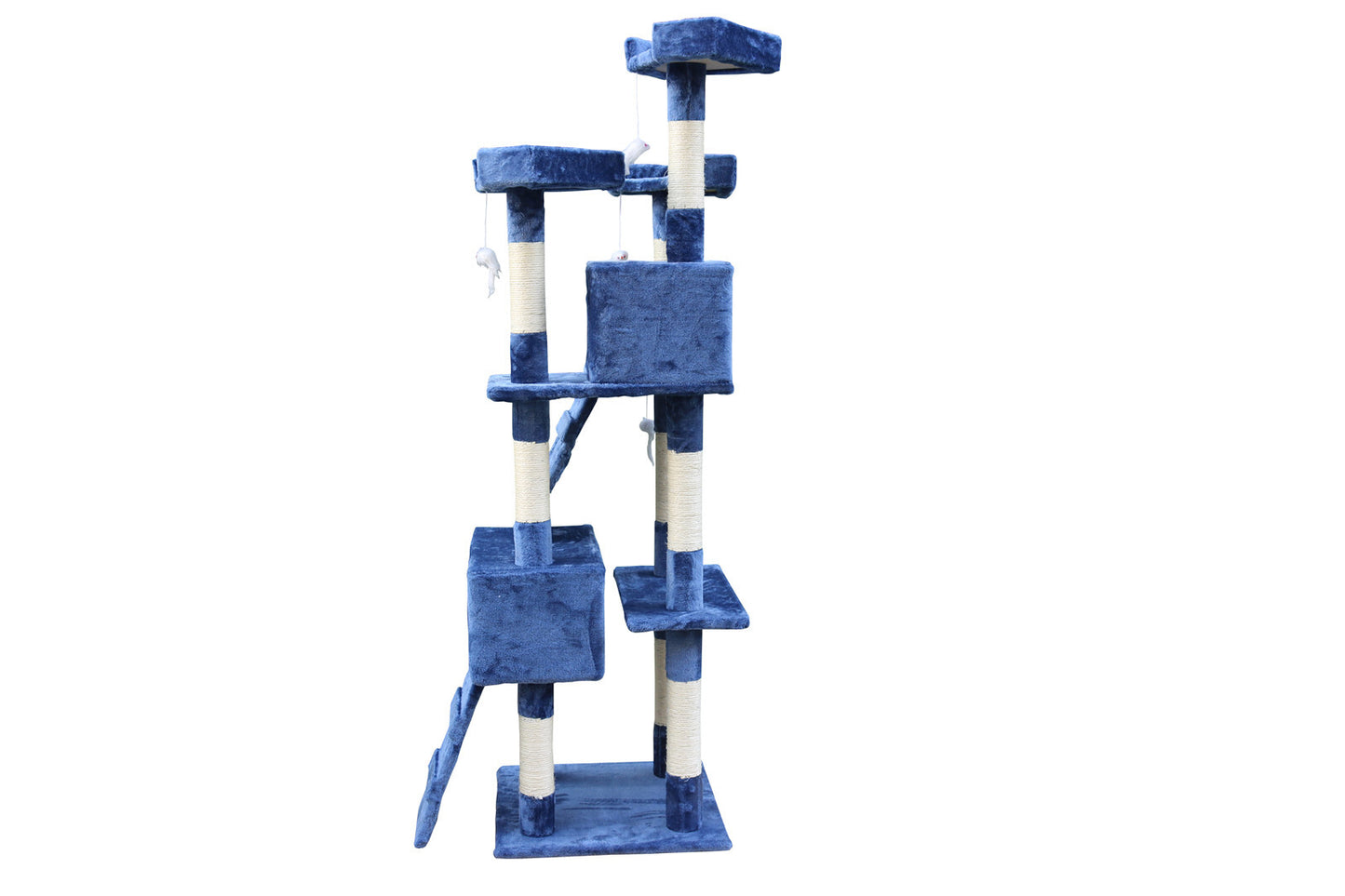 Cat Scratching Post Tree 170cm House Tower with Ladder Furniture - Blue