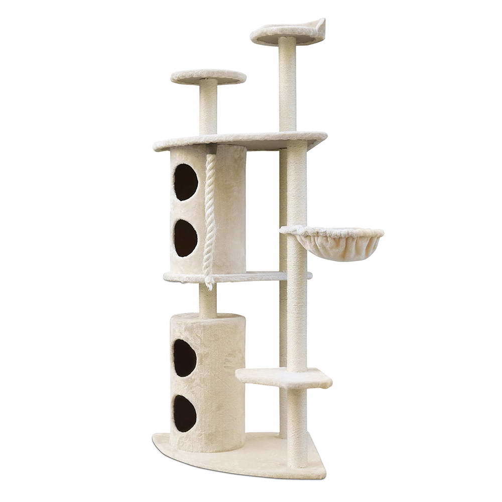 Cat Scratching Post Tree 170cm XL Multi-Level House Tower - Beige