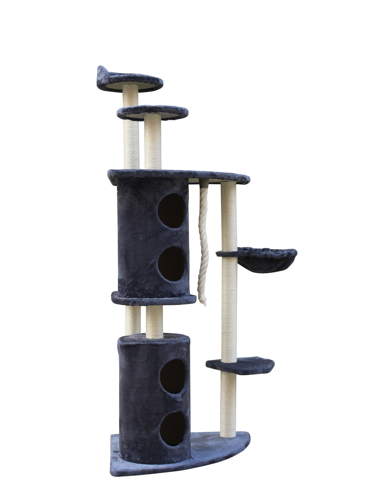 Cat Scratching Post Tree 170cm XL Multi-Level Furniture House Tower - Grey