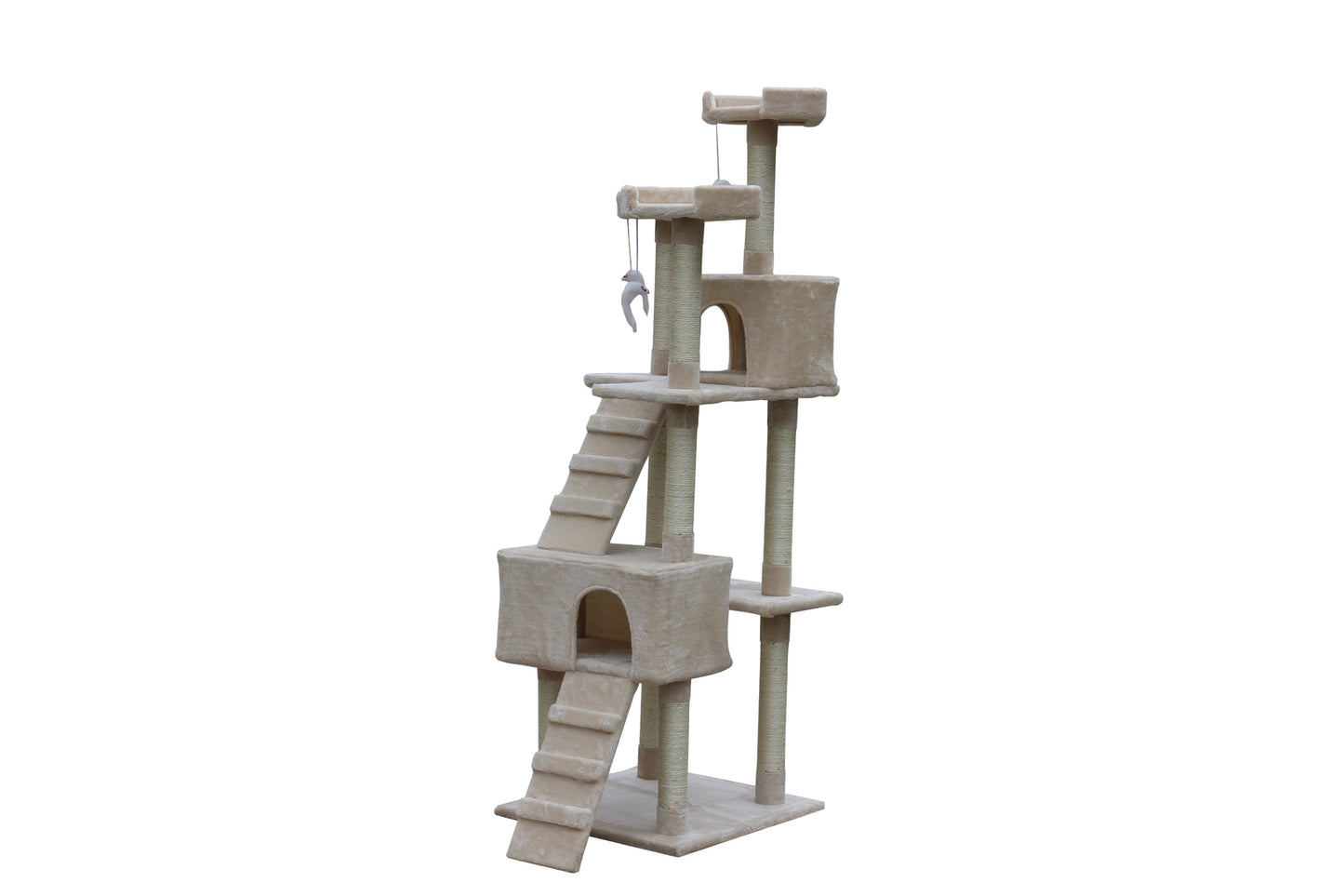 Cat Scratching Post Tree Kitten 180 cm Ladder Beige