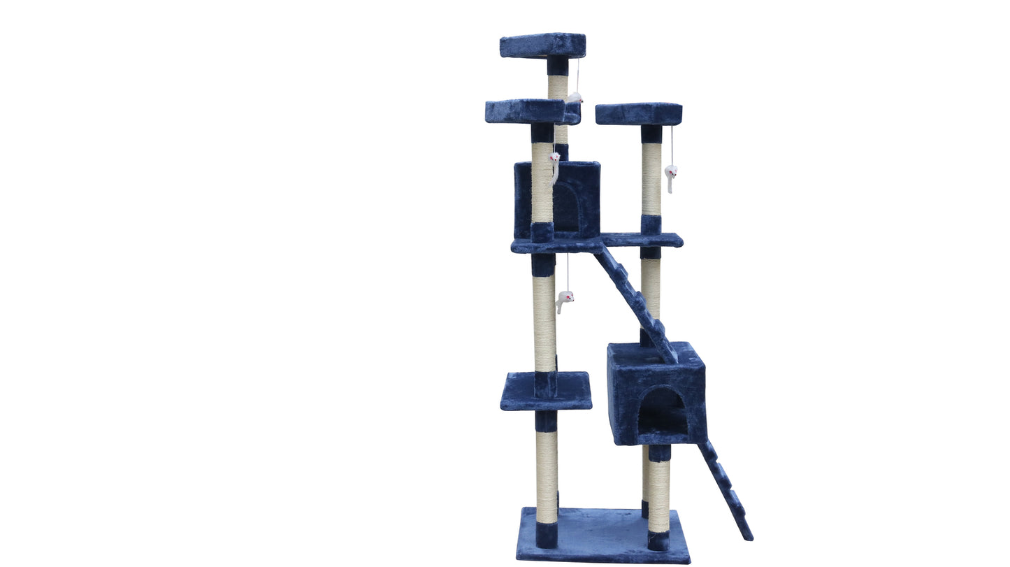 Cat Scratching Post Tree Kitten 180 cm Ladder Blue