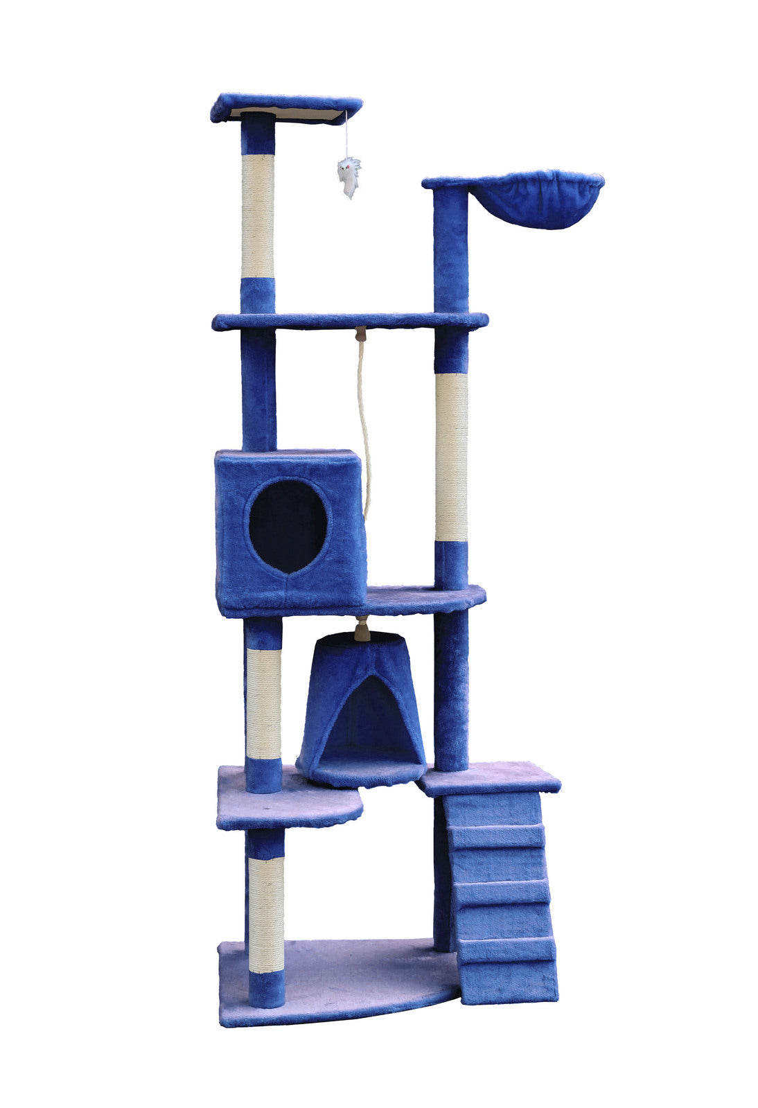 Cat Scratching Post Tree 193cm Sisal Pole Scratcher Tower Condo - Blue