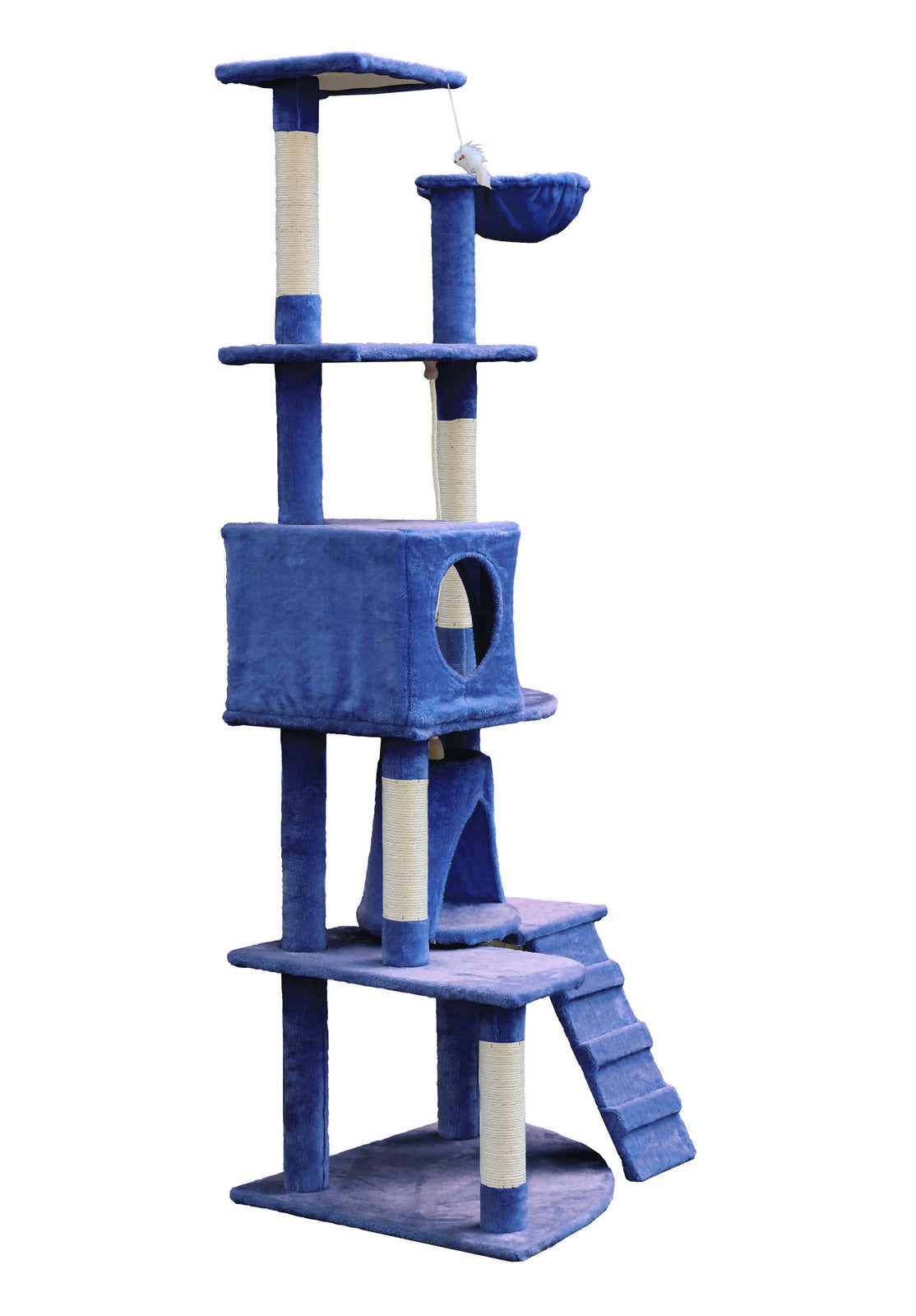 Cat Scratching Post Tree 193cm Sisal Pole Scratcher Tower Condo - Blue