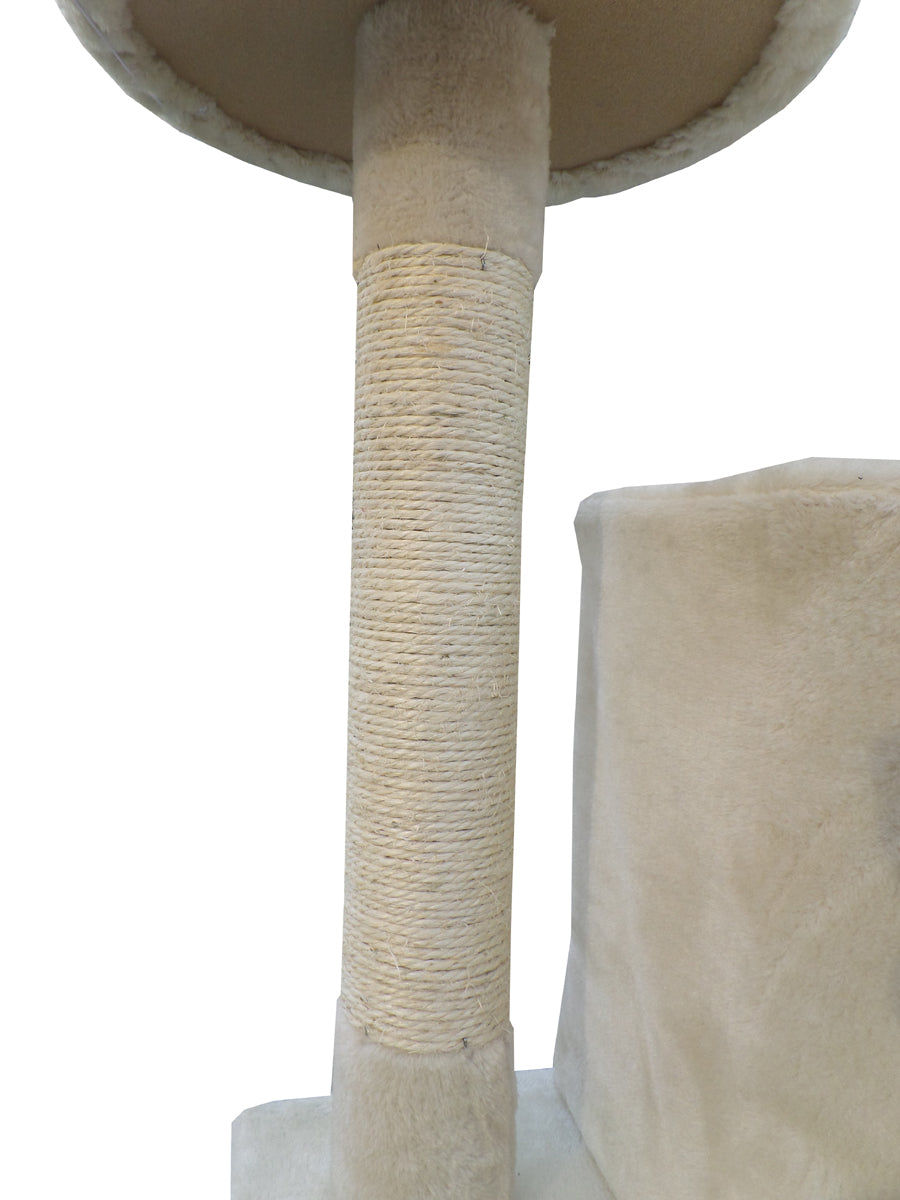 Cat Scratching Post Tree 200cm Scratcher Corner Tower Furniture - Beige