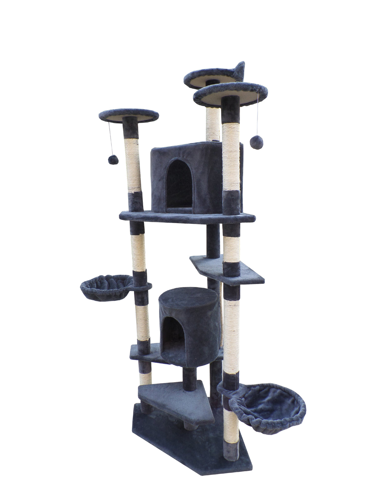 Cat Scratching Post Tree 200cm Scratcher Corner Tower Furniture - Grey