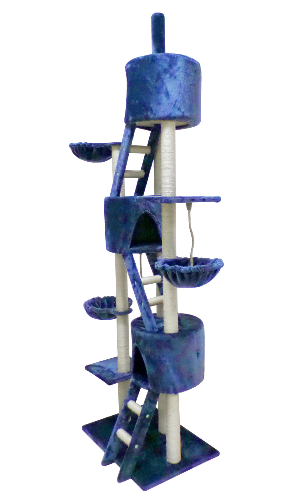 XL Multi Level Cat Scratching Post Tree Scratcher Pole 244 cm Blue