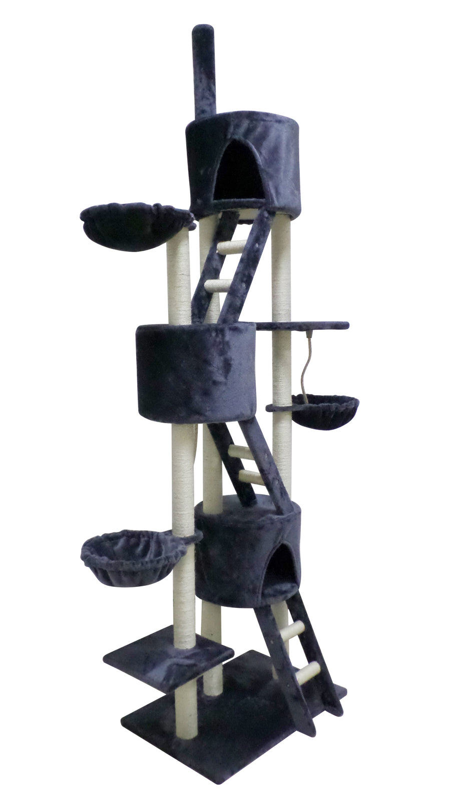 XL Multi Level Cat Scratching Post Tree Scratcher Pole 244 cm Grey