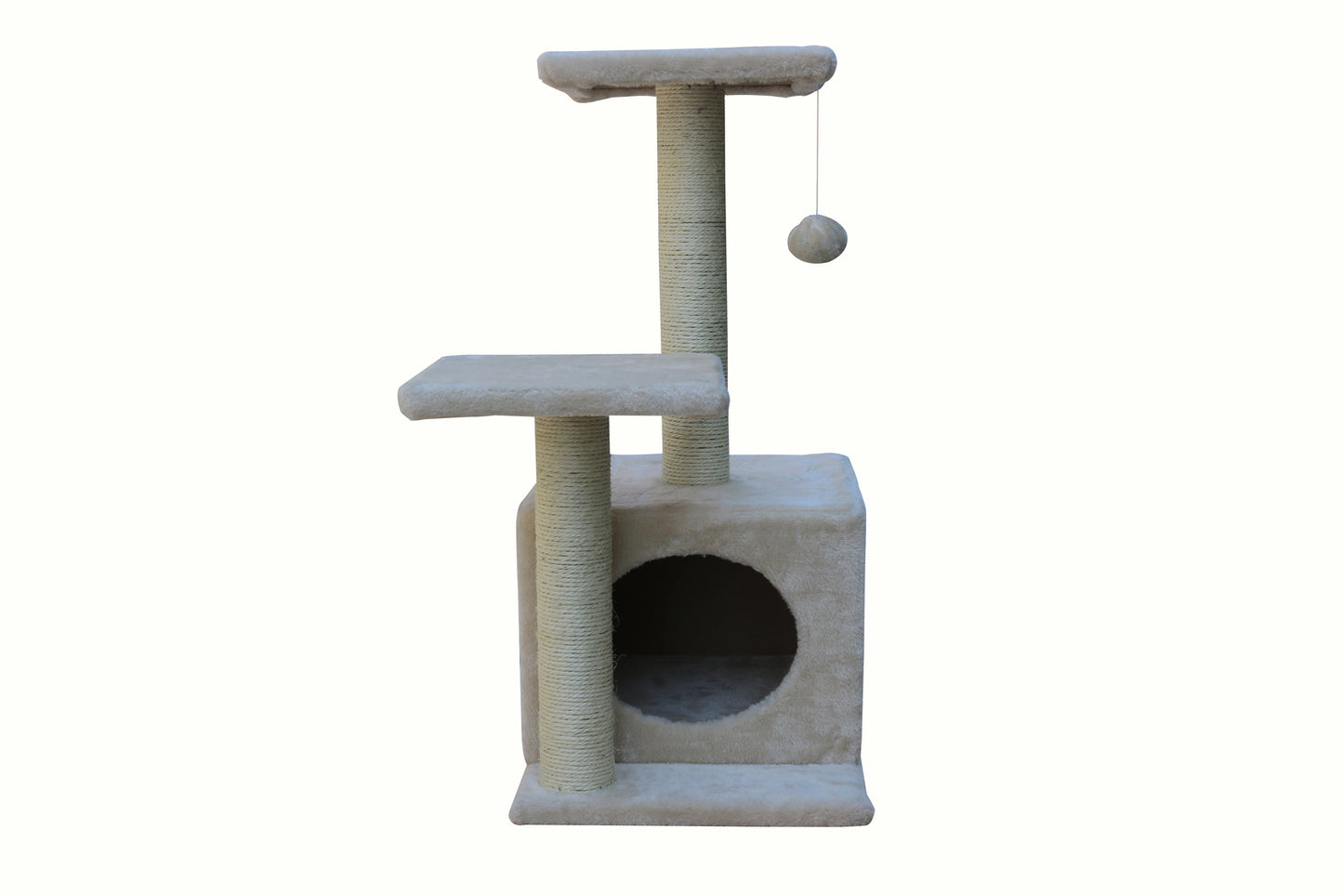 Cat Scratching Tree Scratcher Post Pole Furniture Gym House - 71cm Beige