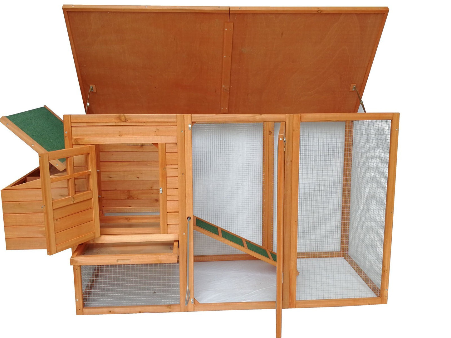 Large Chicken Coop Rabbit Hutch Ferret Cat Guinea Pig Cage Hen Chook House With Open Roof