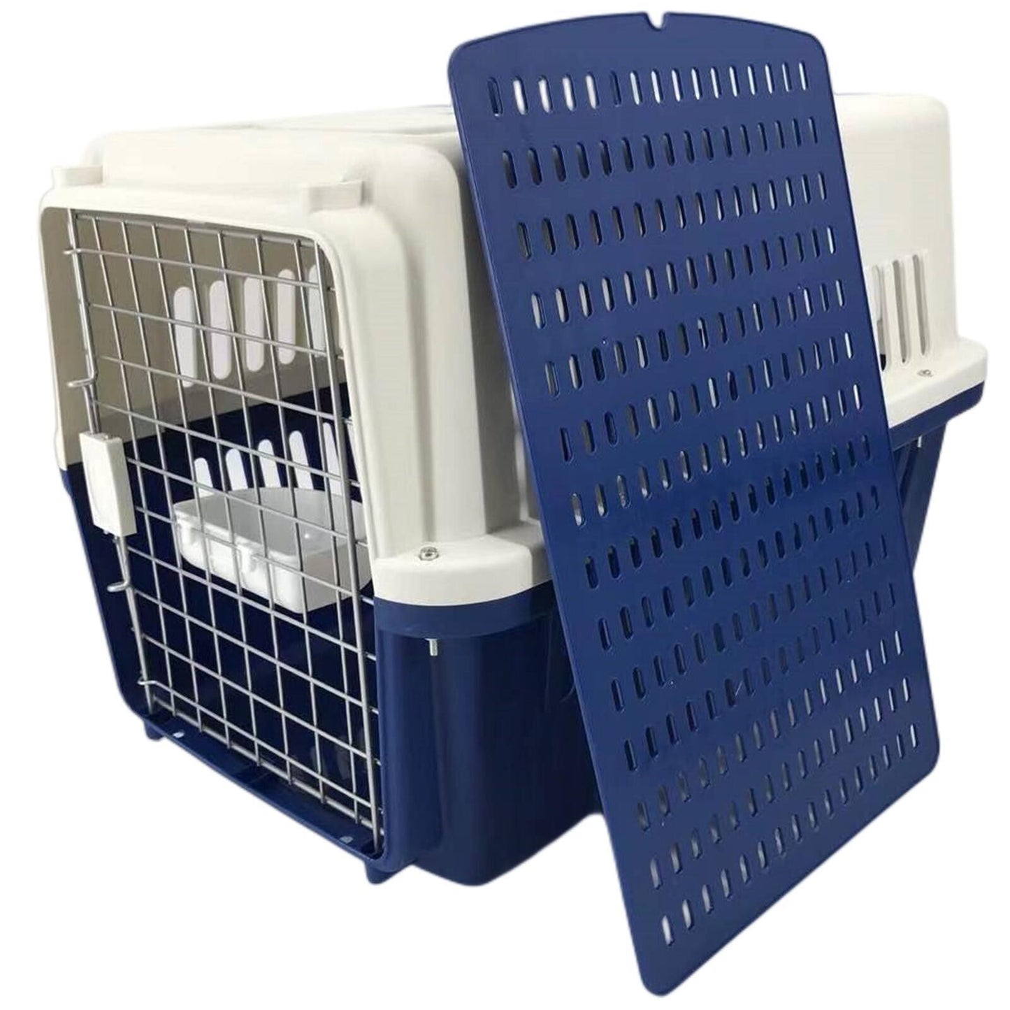 Dog Puppy Cat Crate Pet Rabbit Parrot Airline Carrier Cage with Bowl & Tray - XL 72x53x53cm