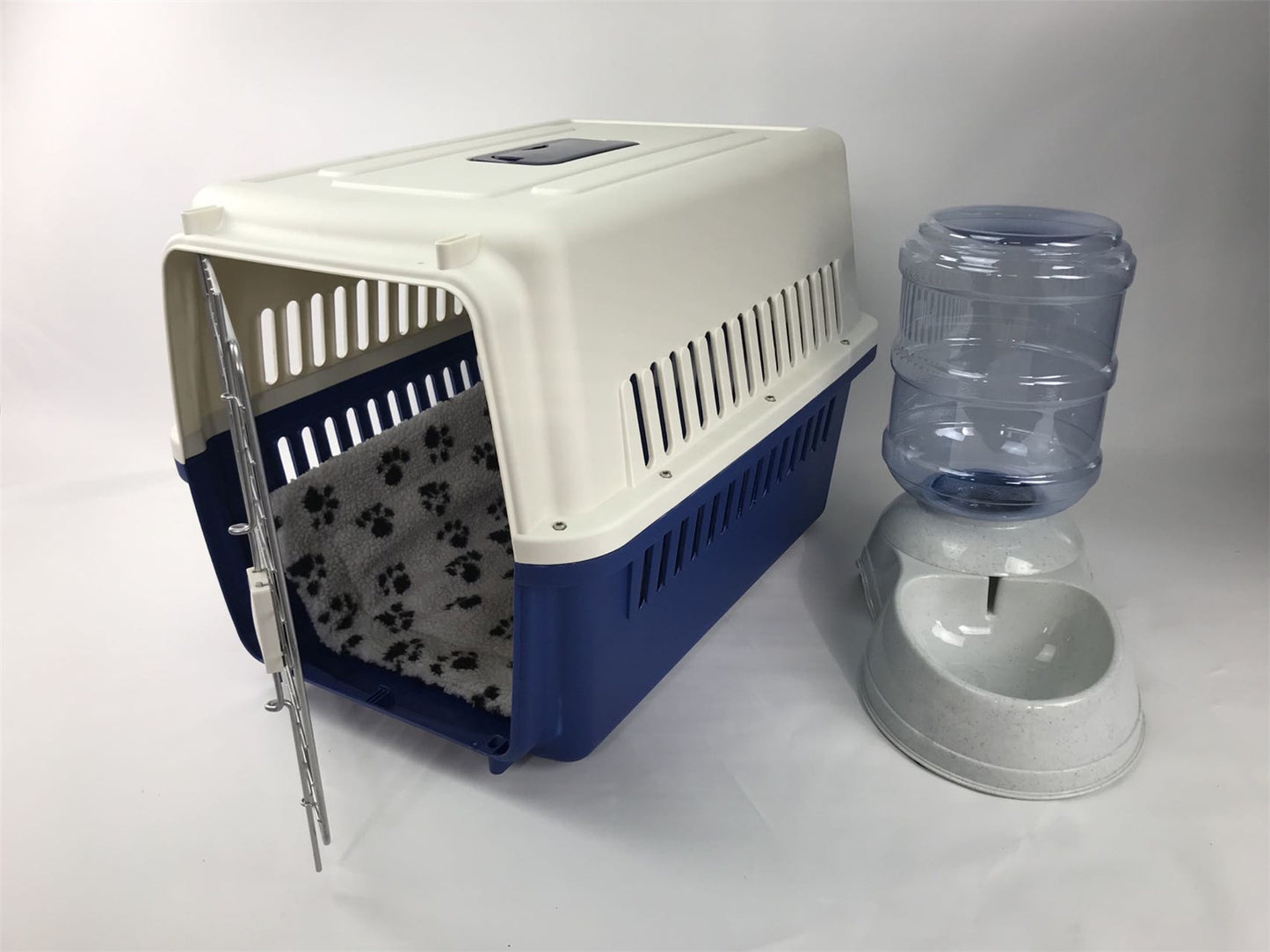 Dog Puppy Cat Crate Pet Carrier Cage with Mat & Water Dispenser - XL 72x53x53cm