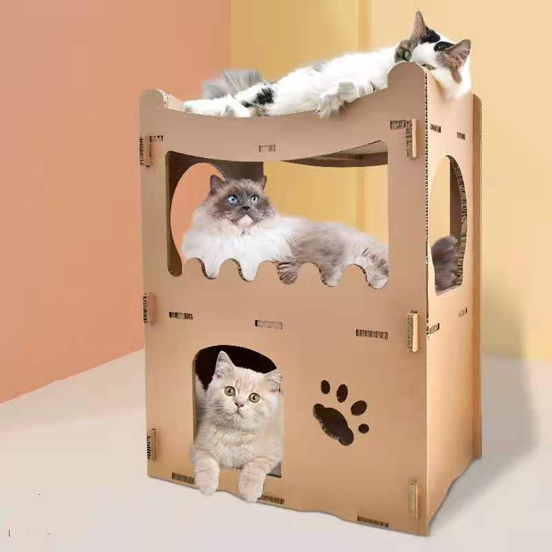 Cat Scratcher Condo Furniture Tower Double Storey Pet Cardboard House