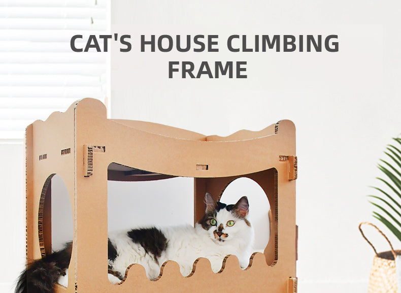 Cat Scratcher Condo Furniture Tower Double Storey Pet Cardboard House