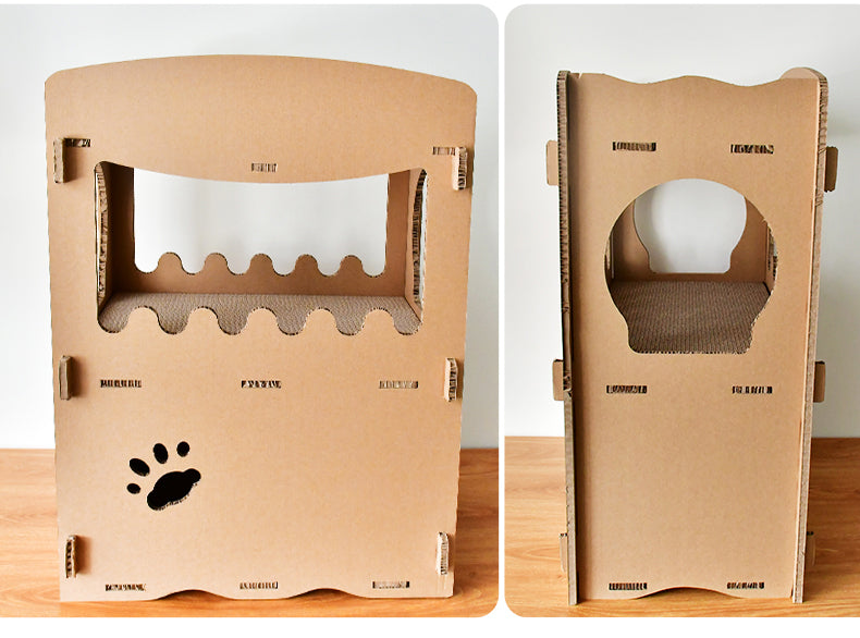 Cat Scratcher Condo Furniture Tower Double Storey Pet Cardboard House