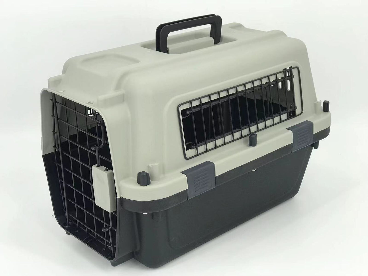 Pet Carrier Medium Portable Dog Cat Travel Bag Cage House Safety Lockable - Grey