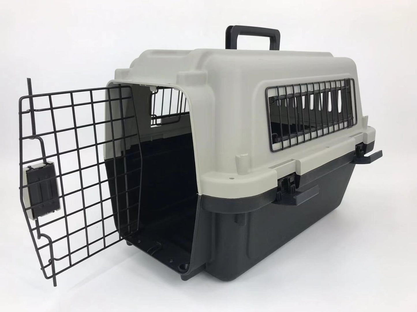 Pet Carrier Medium Portable Dog Cat Travel Bag Cage House Safety Lockable - Grey