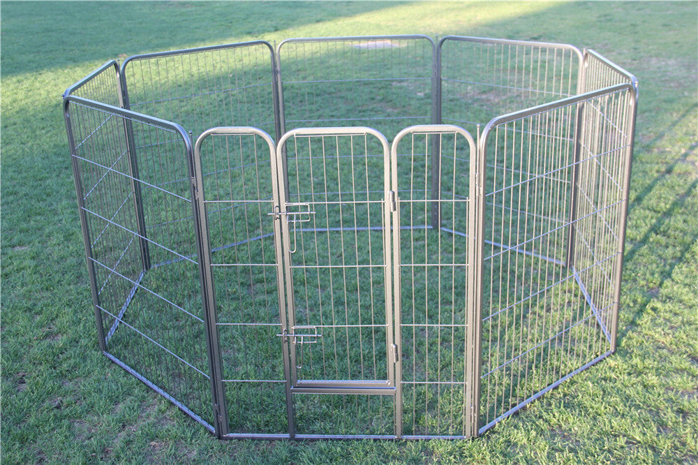 Pet Playpen Fence with Cover 100cm Heavy Duty for Dog, Cat, Puppy, Rabbit