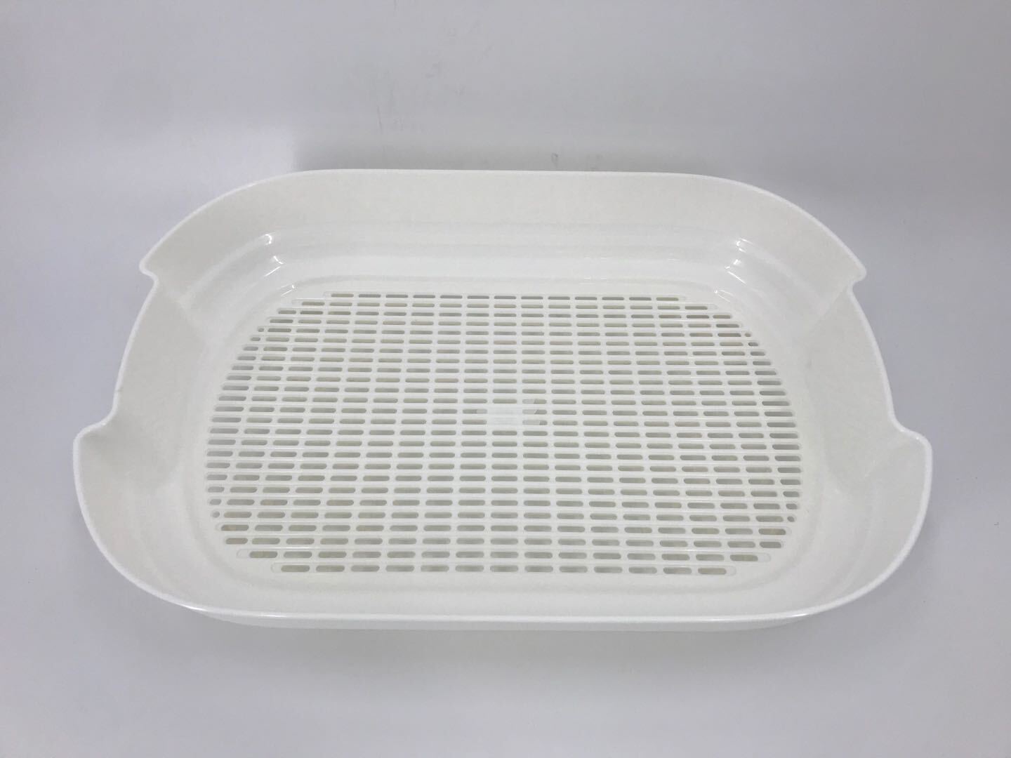 Cat Toilet Litter Box Portable Hooded Tray House with Scoop and Grid Tray - Grey