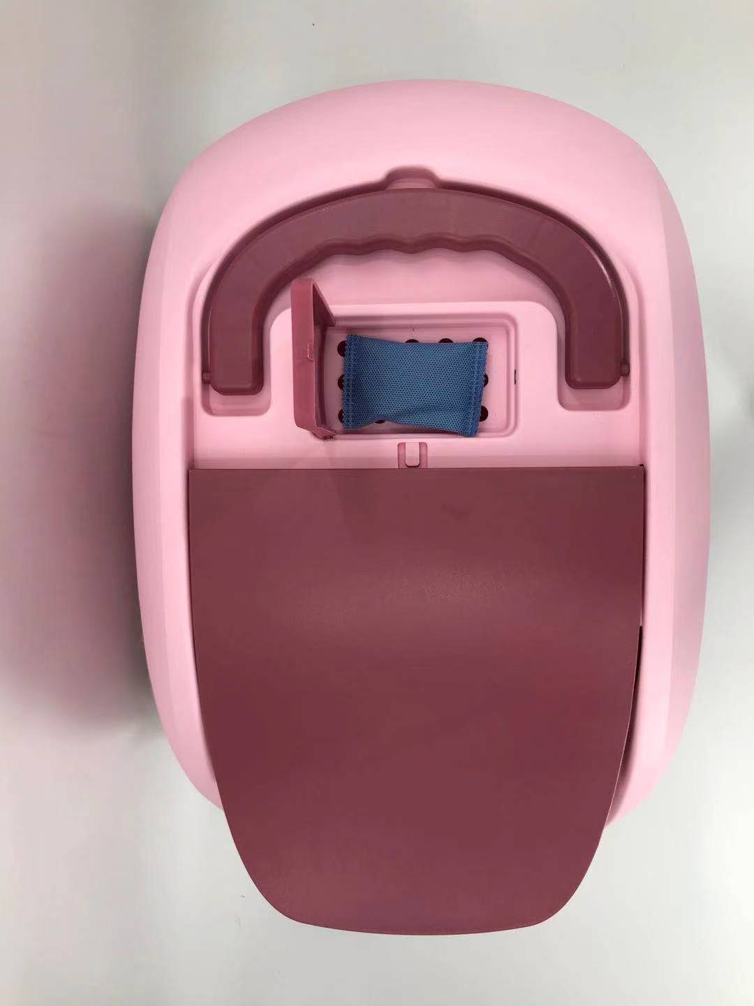 Cat Toilet Litter Box XL Portable Hooded Tray House with Charcoal Filter & Scoop - Pink