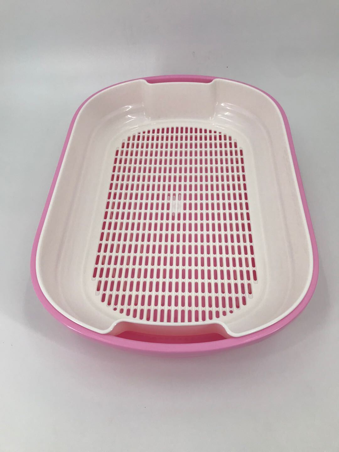 Portable Cat Toilet Litter Box Tray with Scoop & Grid Tray - Large Pink