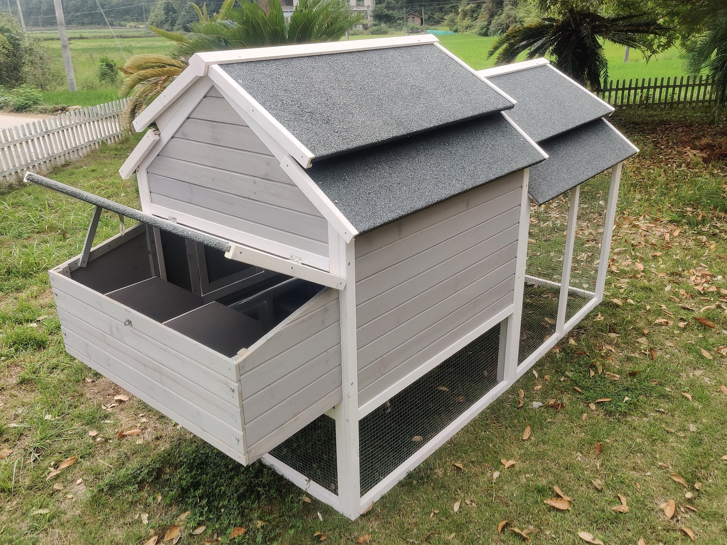 230 CM XL Chicken Coop Rabbit Hutch Guinea Pig Cage Ferret House