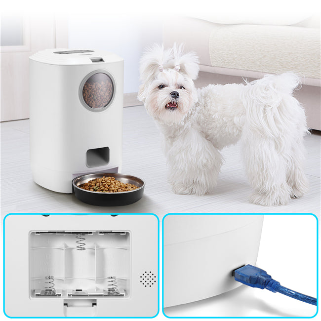 Digital Automatic Pet Feeder 4.5L Visible for Dog, Cat - Food Bowl Dispenser