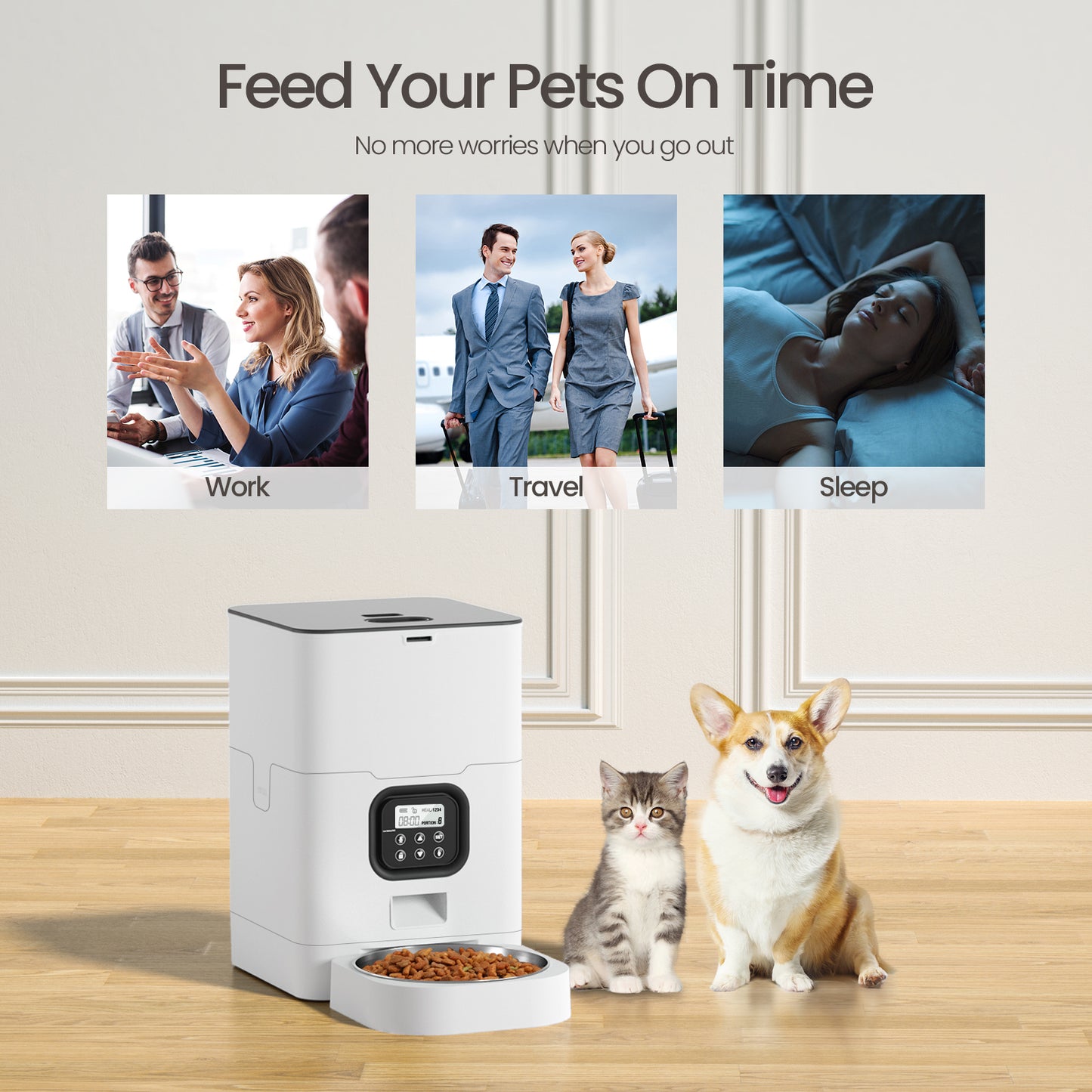 Automatic Digital Pet Dog Cat Feeder Food Bowl Dispenser 6L