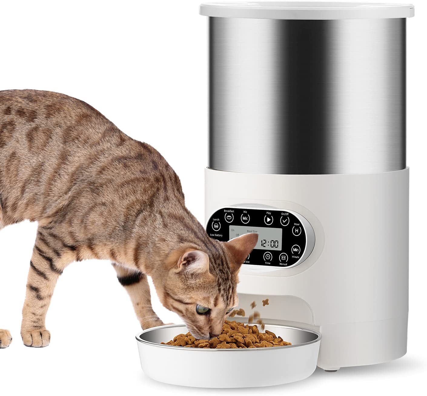 Pet Feeder Automatic Stainless Steel 3L for Dog Cat Rabbit