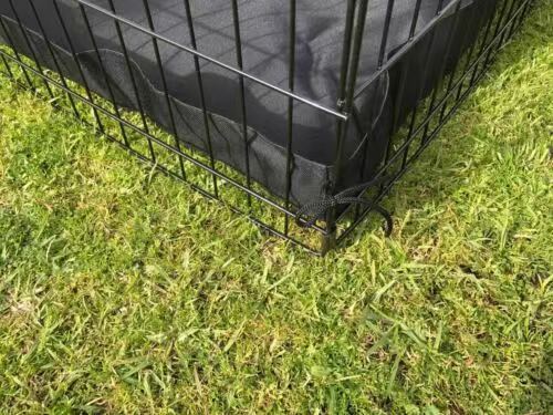 Dog Rabbit Playpen Exercise Puppy Enclosure Fence 24' With Canvas Floor