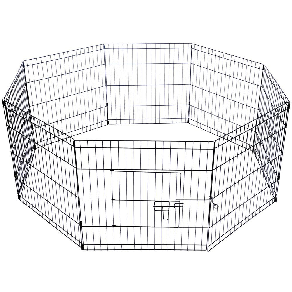 Playpen Dog Rabbit Puppy Exercise Enclosure Fence 24' With Cover