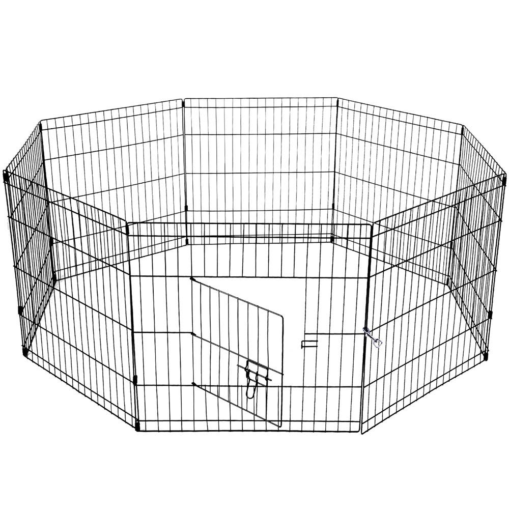 Playpen Dog Rabbit Puppy Exercise Enclosure Fence 24' With Cover