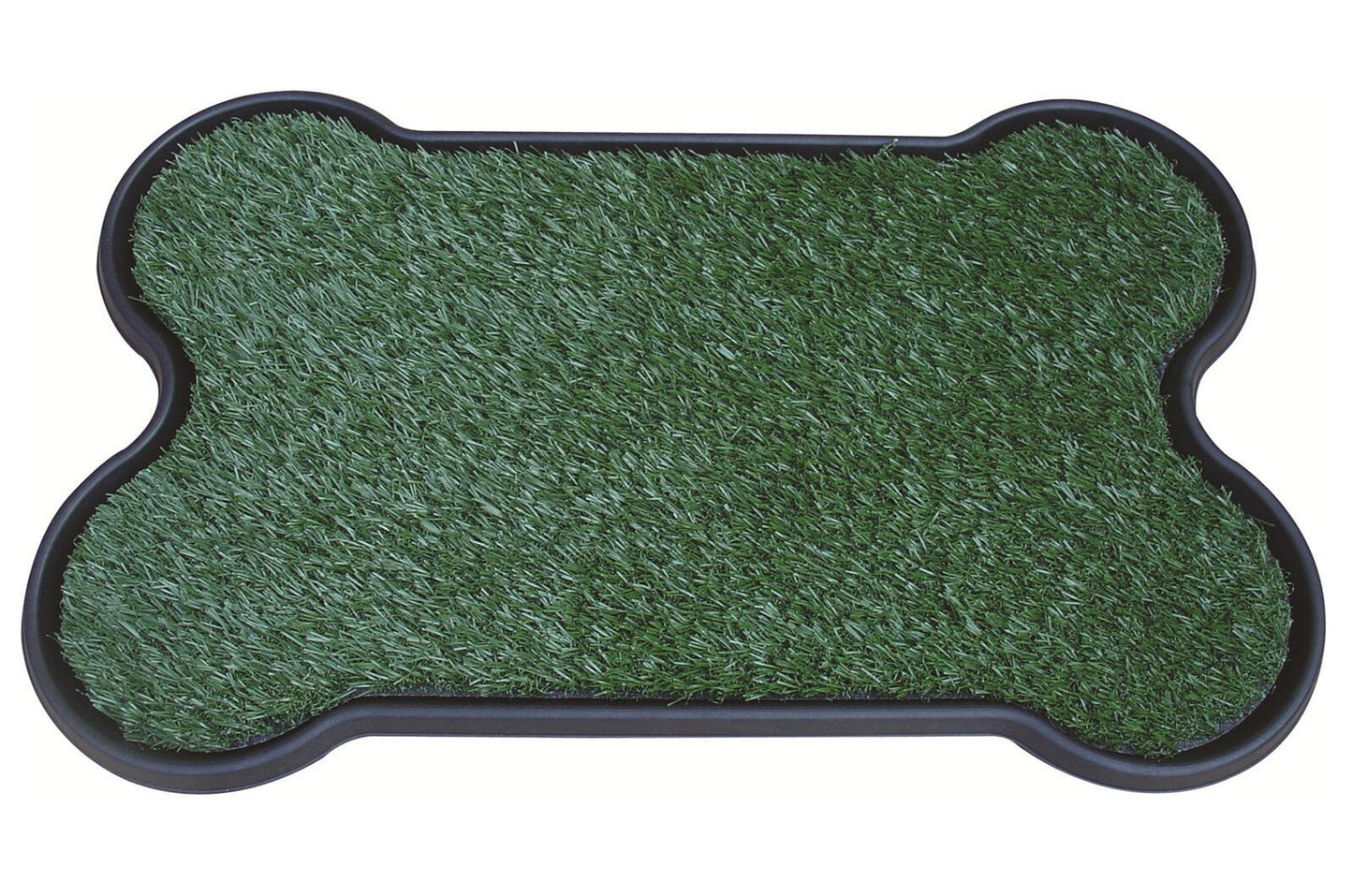 Dog Puppy Toilet Grass Potty Training Mat Loo Pad Bone Shape - Indoor with 2 Grass