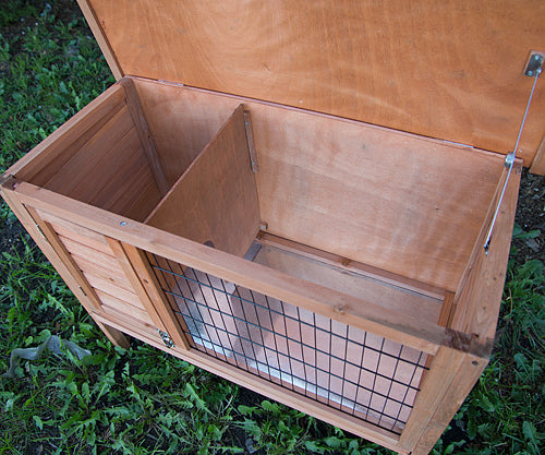 Rabbit Hutch Single Wooden Pet Guinea Pig Cage with Slide-Out Tray