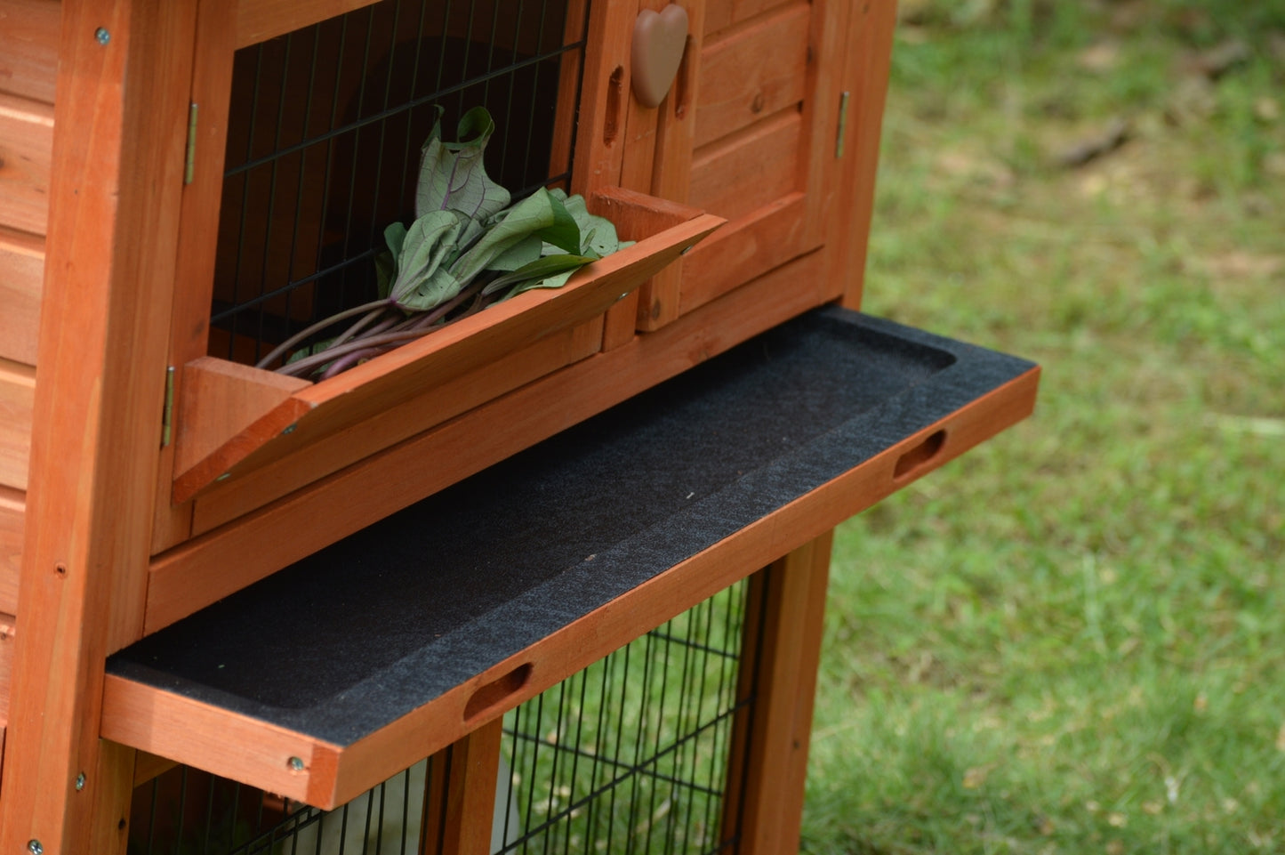 Rabbit Hutch Double Storey Guinea Pig Ferret Cage with Pull Out Tray