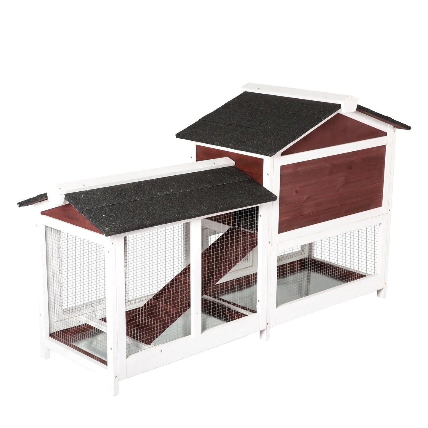 Rabbit Hutch Large Double Storey Guinea Pig Cat Cage Ferret Cage with Pull-Out Tray