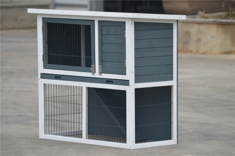 Double Storey Rabbit Hutch Guinea Pig Cage Ferret Cage with Pull Out Tray