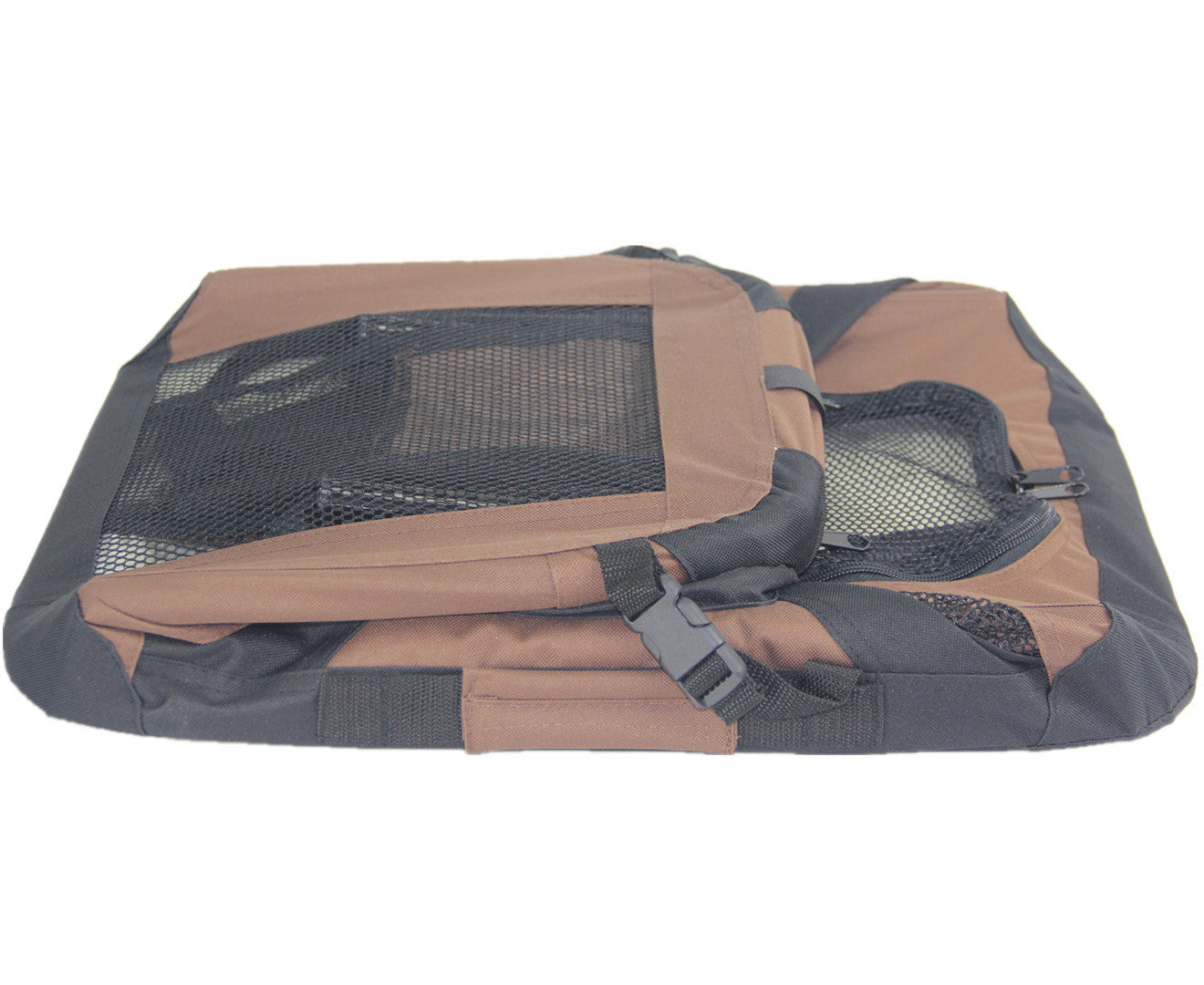 Medium Portable Foldable Dog Cat Puppy Soft Crate Brown