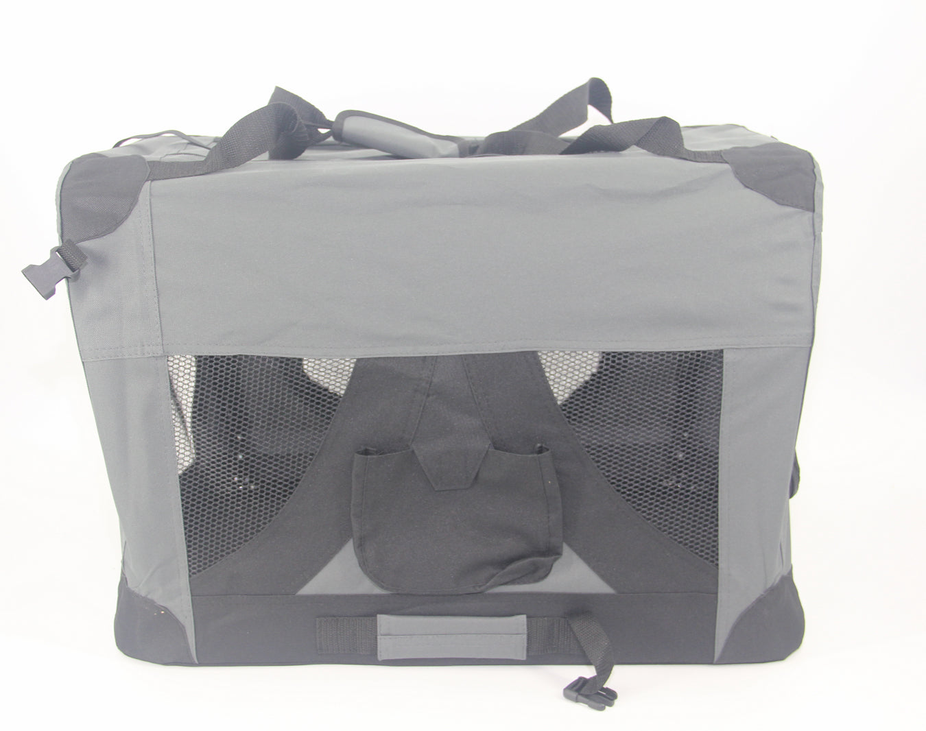 Portable Foldable Dog Cat Puppy Rabbit Soft Crate Carrier - Grey Medium