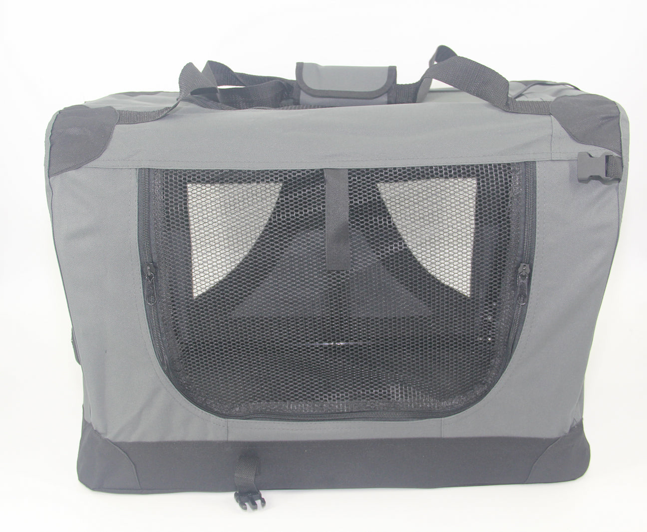 Portable Foldable Dog Cat Puppy Rabbit Soft Crate Carrier - Grey Medium