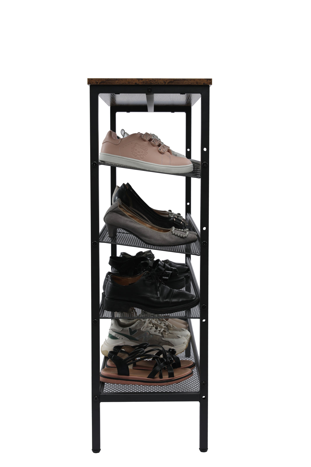 5-Tier Medium Shoe Rack Shelf Stand Flat & Slant Adjustable Storage Organizer