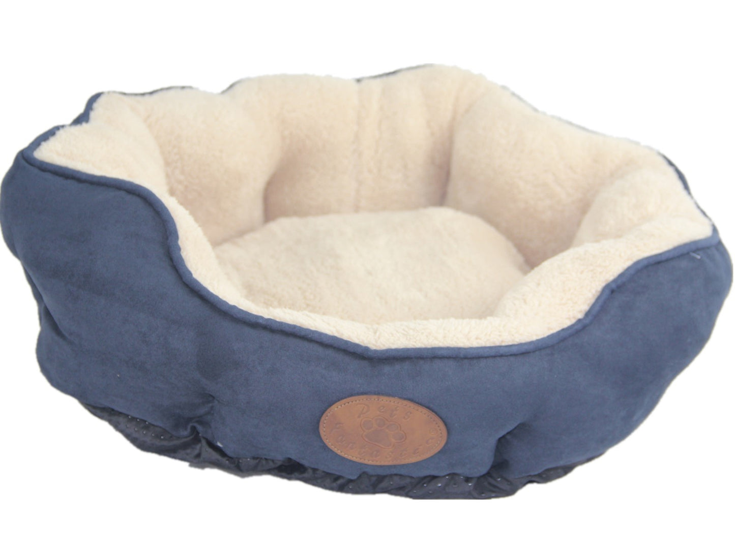 Washable Pet Bed Blue / Grey Fleece Soft Dog Cat - Medium